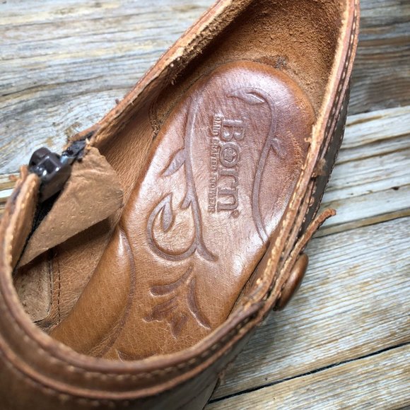 BOC Calixta Brown Leather Ankle Booties Women US 8.5, EU 40 - Picture 10 of 12